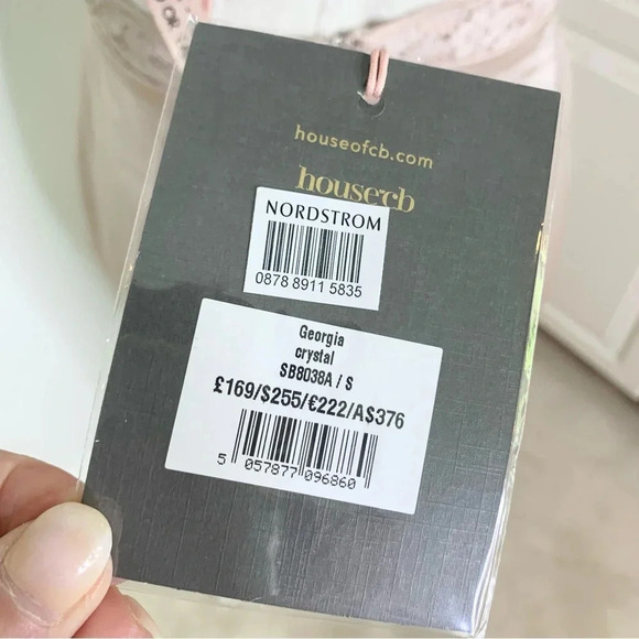 House of CB Lace Cutout Body Con Dress in Crystal Pale Pink Size S NWT - Picture 11 of 15